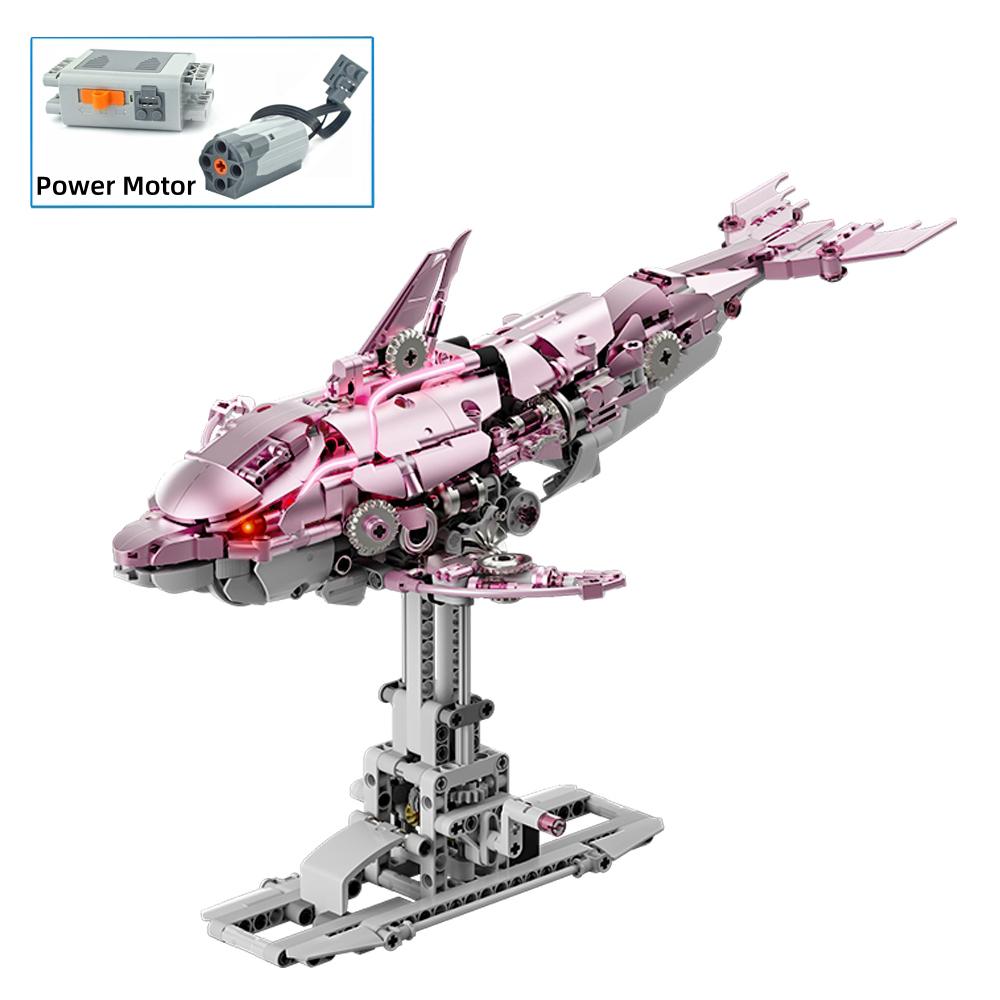 Mechanischer Hai Bausatz Meeresleben Krokodil Papagei Gottesanbeterin Frosch Mantarochen Bausteine Licht Tier Spielzeug Geschenk für Kind
