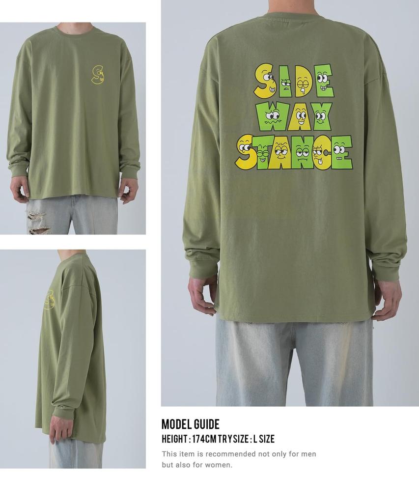 [IMPROVES] [SIDEWAYSTANCE] Facial Logo Long Sleeve T-Shirt