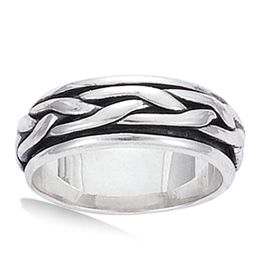 Silver Ring 'Infini' Aged Silver (anti-stress) - 7 Mm