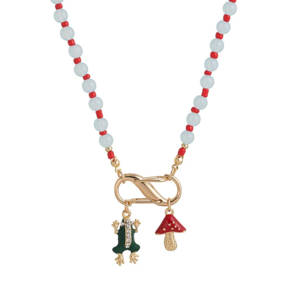Geometric Copper Pendant Necklace With Colorful Dangle Charms For Unisex Fashion Accessory