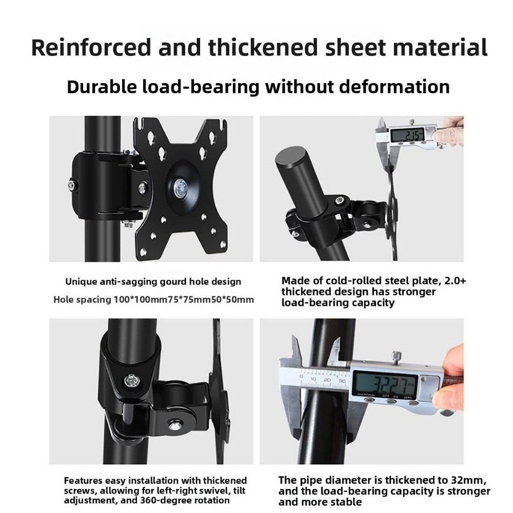Black Monitor Arm Holder Metal Bracket LED Display Mount Stable Plasma TV Base  Monitor Screen