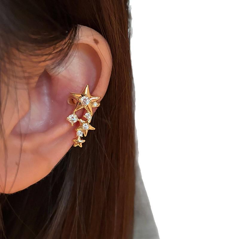 Rhinestone Star No-Pierce Ear Cuff: Stylish, Lightweight Luxury Earring