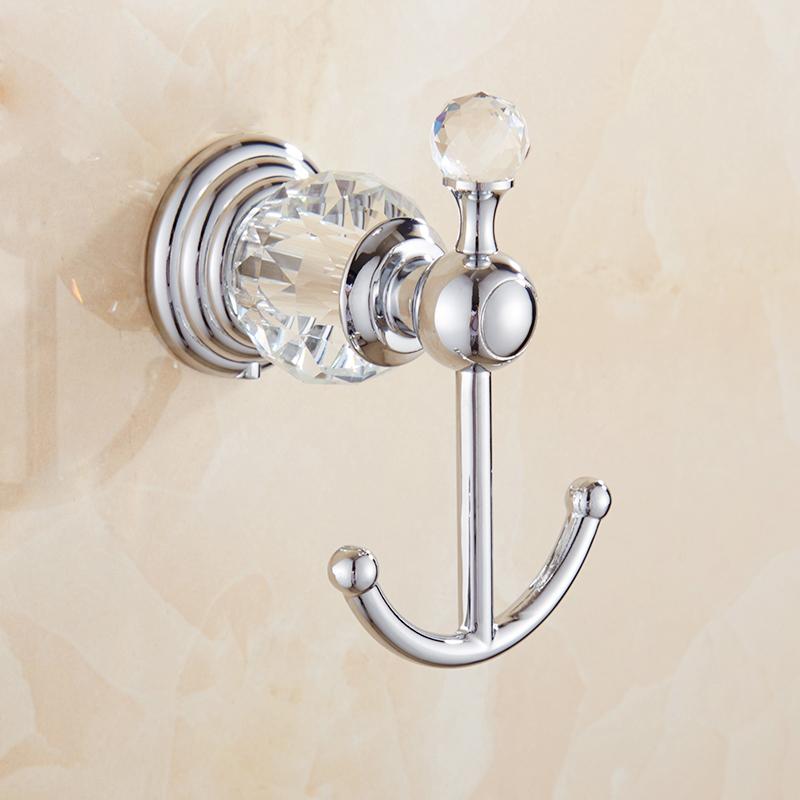 Badkamer Hardware Set Kristal Badhanddoekrek Toiletpapierhouder Zilver Chroom Handdoekrek Toiletborstelhouder Badjashaak EL8130