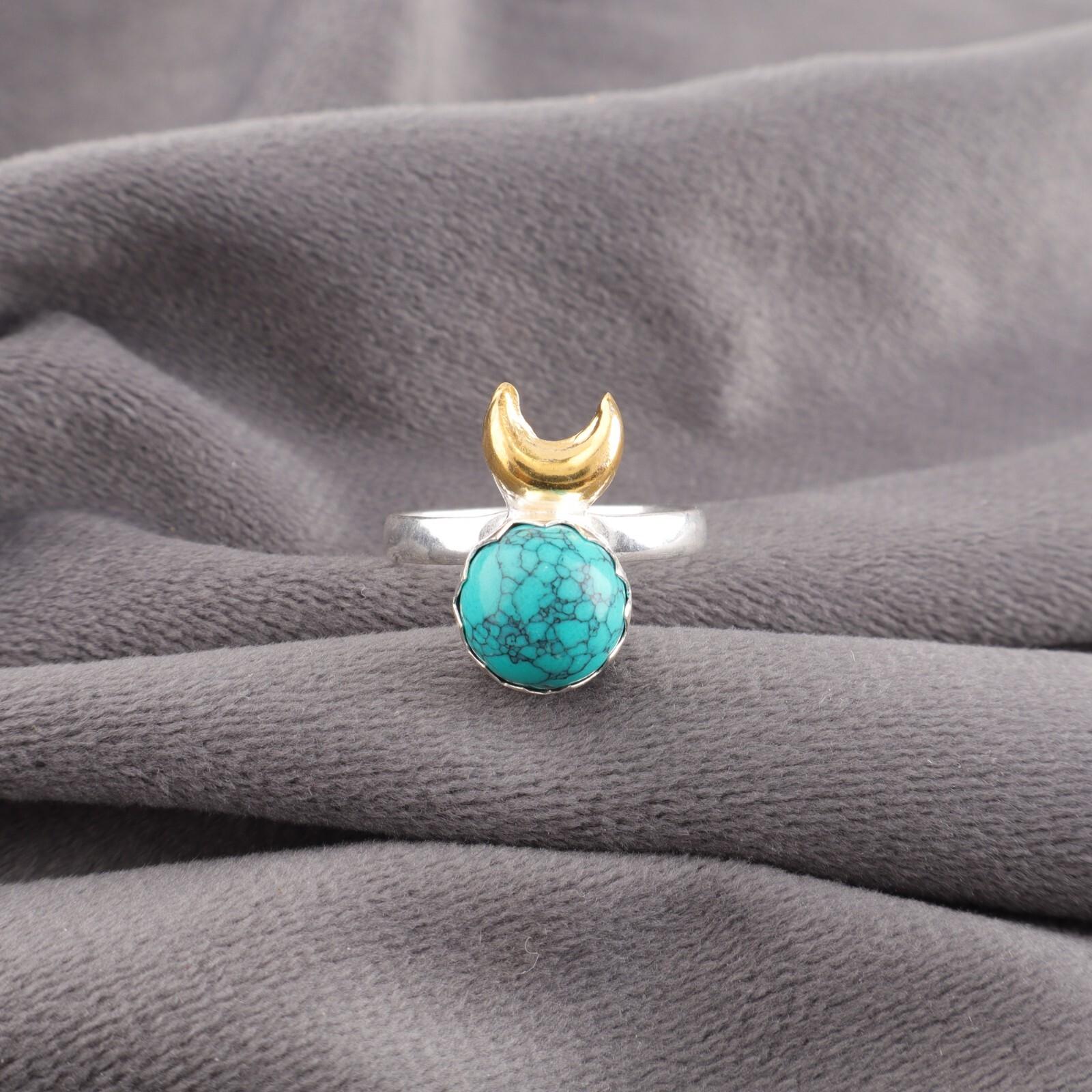 

Голубая бирюза драгоценный камень 925 стерлинговое серебро ручная работа ювелирные изделия лечебный камень кольцо RR-58-26 13