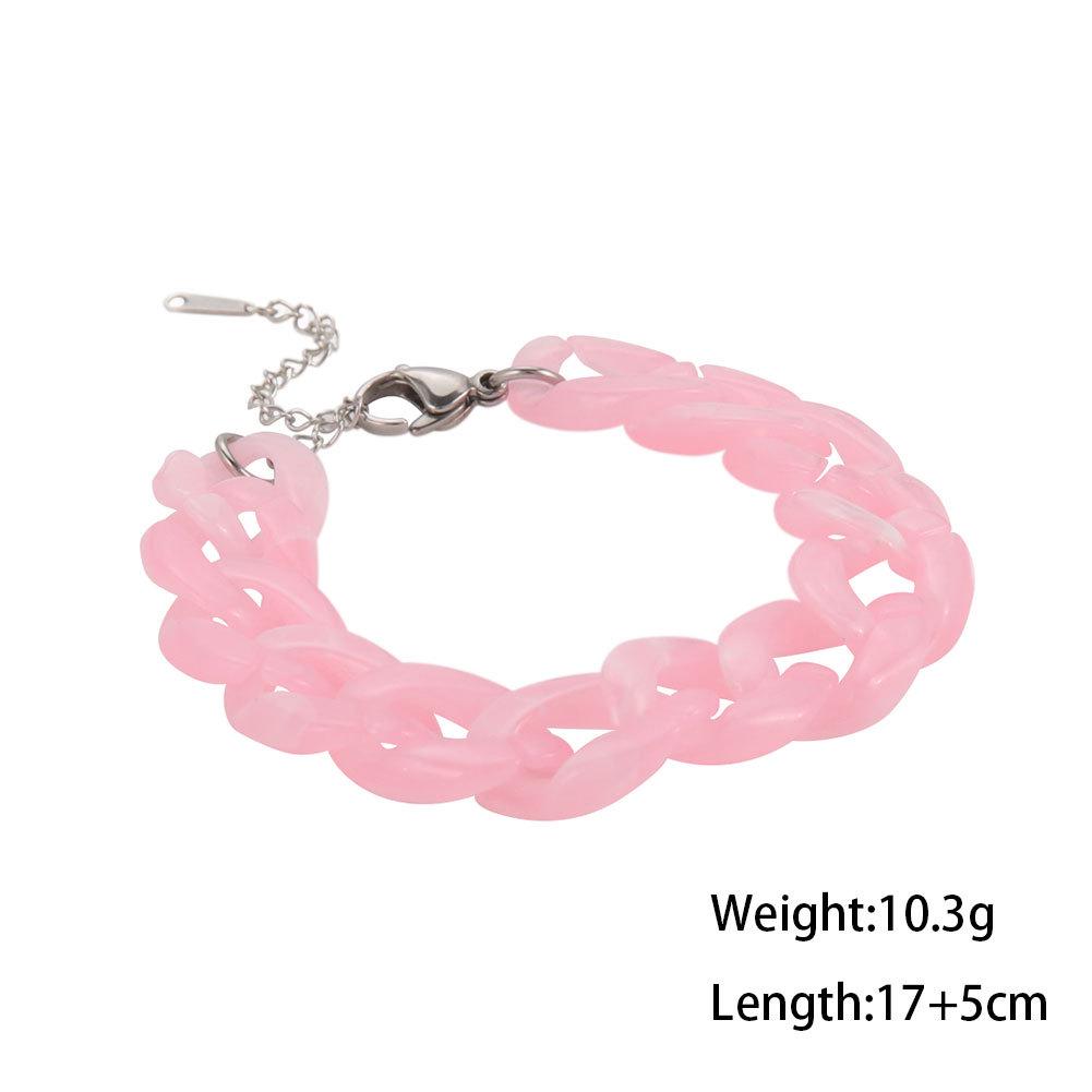 Acrylic Colorful Chain Set: Bracelet, Necklace, Earrings, Women's Shoulder Strap - European & American Hip Hop Style.