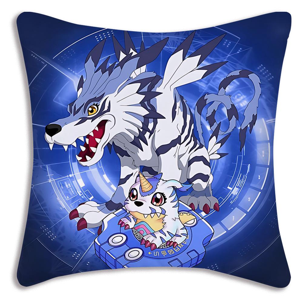 Anime For D-Digimons Pillow Covers Cartoon Sofa Decorative Home Double-sided Printing Short Plush Cute Cushion Cover