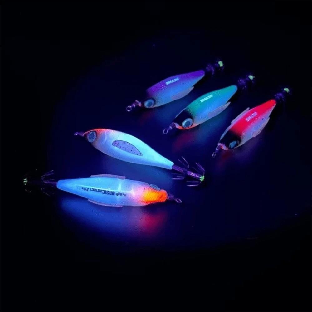 5pcs 5 Pcs Set Luminous Squid Bait Luminous Body Egi Squid Lure Webfoot Octopus Jig  Night Fishing
