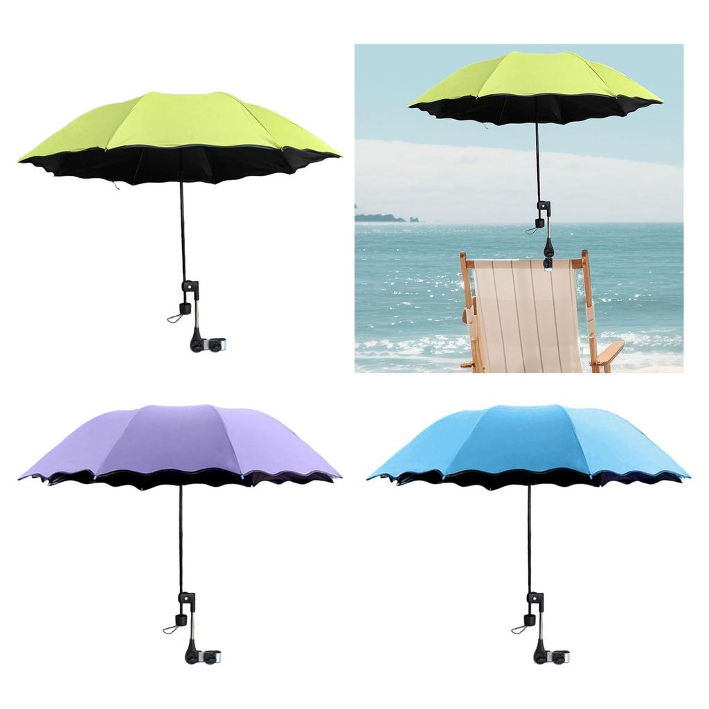 Beach Umbrella with Adjustable Clamp Portable Multipurpose Sun Protection Umbrella for Pool Beach Outdoor Backyard Balcony