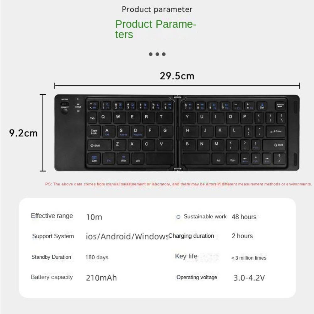 Rechargeable Bluetooth Folding Keyboard Lightweight Mini Folding Keyboard  Girls
