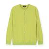 Scotland Cashmere Round Neck Shell Button Short Cardigan