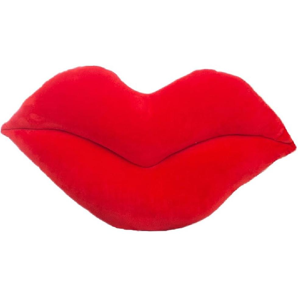 LEVINIS Hot Pink Lip Shape Throw Pillows Girls Soft Velvet Decorative Reversible Pillow Cushion for Bed Couch Office 23.6 x 13.6 Inch