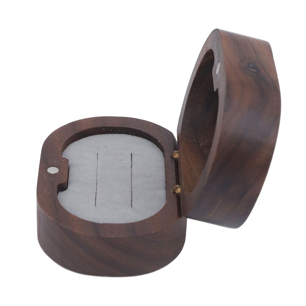 Trälåda för ringar Retrostil Kompakt Bärbar Magnetisk Stängning Ringhållarlåda för Daglig Användning Bröllop