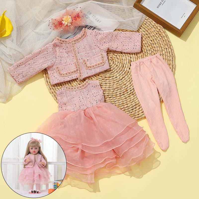 Doll Clothes for 55cm 21.65inch Reborn Doll Clothes Accessories Elegant Fashion Dress Set Reborn Baby Dolls Clothing Accessories