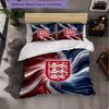 England Football Pattern 3 Pieces Bedding Set Soft Microfiber Duvet Cover with Pillow Cases for Bedroom