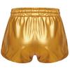 Meisjes Metallic Korte Broek Trekkoord Elastische Tailleband Glanzende Hotpants Dans Bodems Zakken Sportkorte Broek