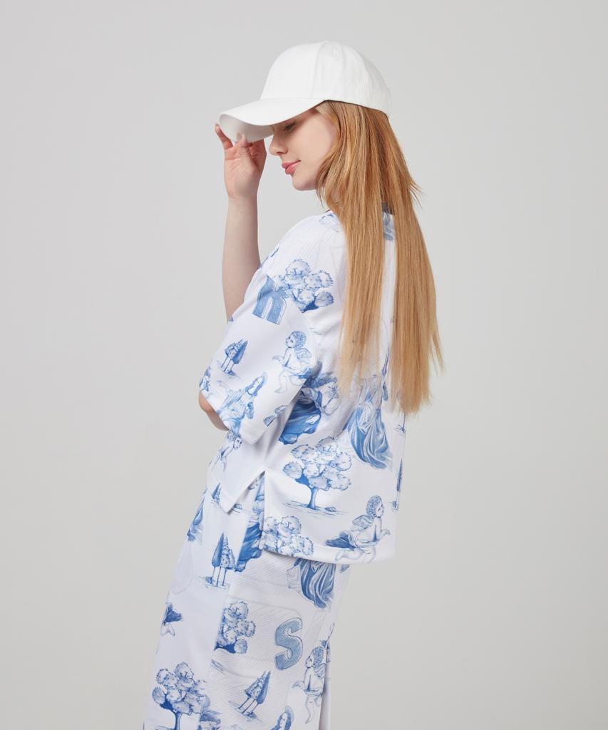 SSQR Women'S Print T-Shirt & Skirt Set Seska_Bl