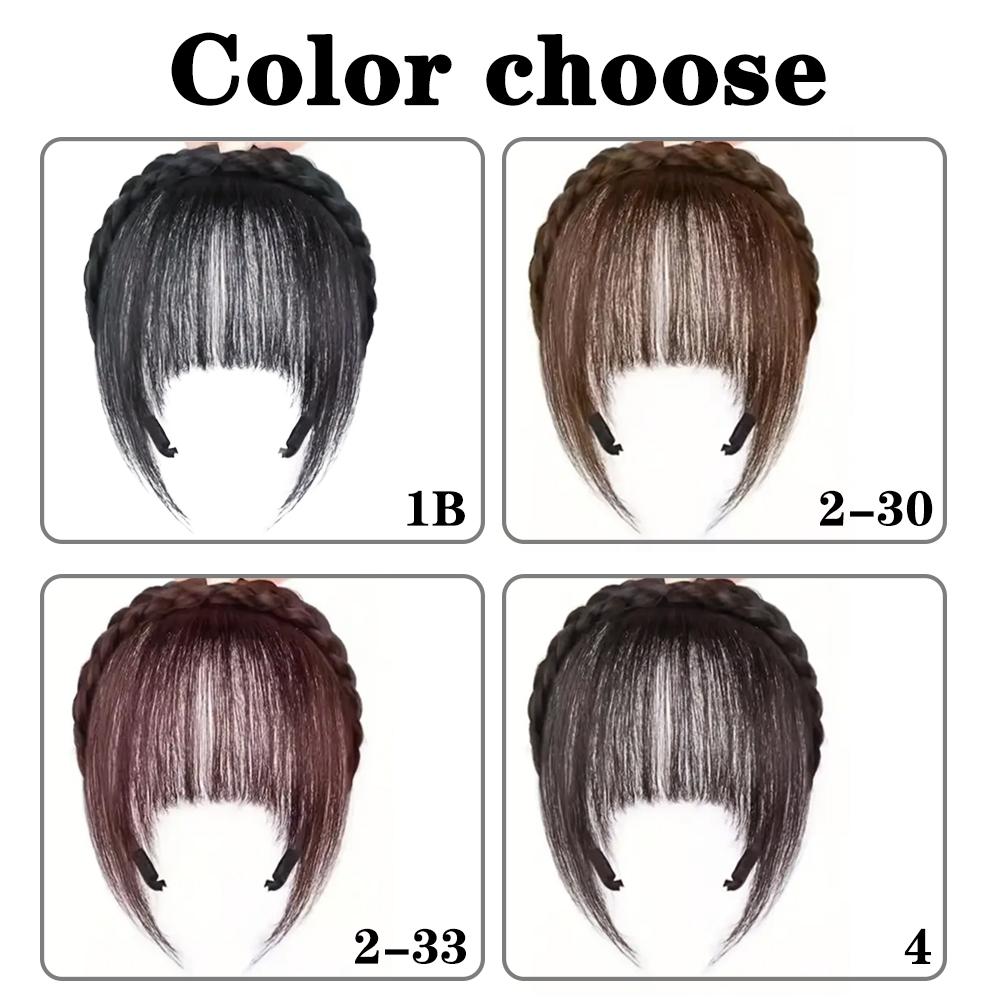 MERISIHAIR Cobertura Sintética Curta para a Testa Invisível Espessa Franja Natural Postiço Elegante Faixa Trançada Feminina Com Franja