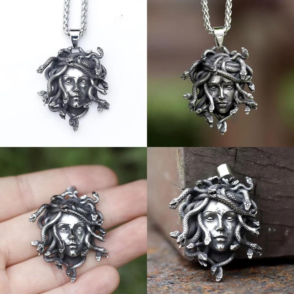 Mythology Medusa Gothic Pendant Necklace With Zinc Alloy Charm Daily For