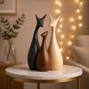 Home Decor Lucky Deer Familie Keramikfiguren mit matter Oberfläche - (3er-Set, Mattbraun)