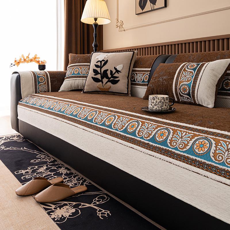 Sofa Cushion Universal In All Seasons Bohemian Chenille Sofa Seat Cushion Light Luxury High-End Non-Slip Sofa Cover