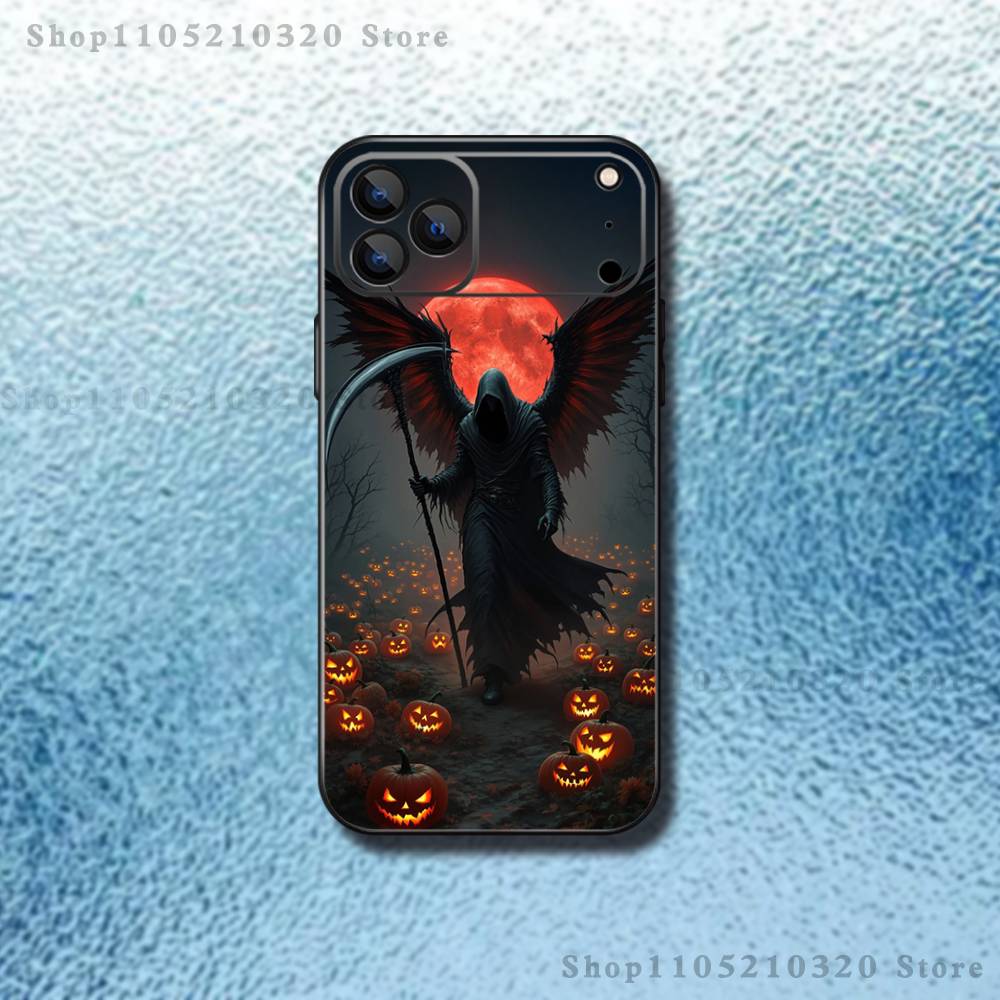 

Santa Muerte Art Phone Case For iPhone 17,16,15,14,13,12,Pro,Max,Plus,E,SE4,Air,Mini Black Soft Box iPhone11
