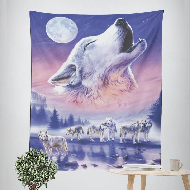 Wolf Pack Decorative Tapestry Home Wall Decor Office Living Room Tapestry