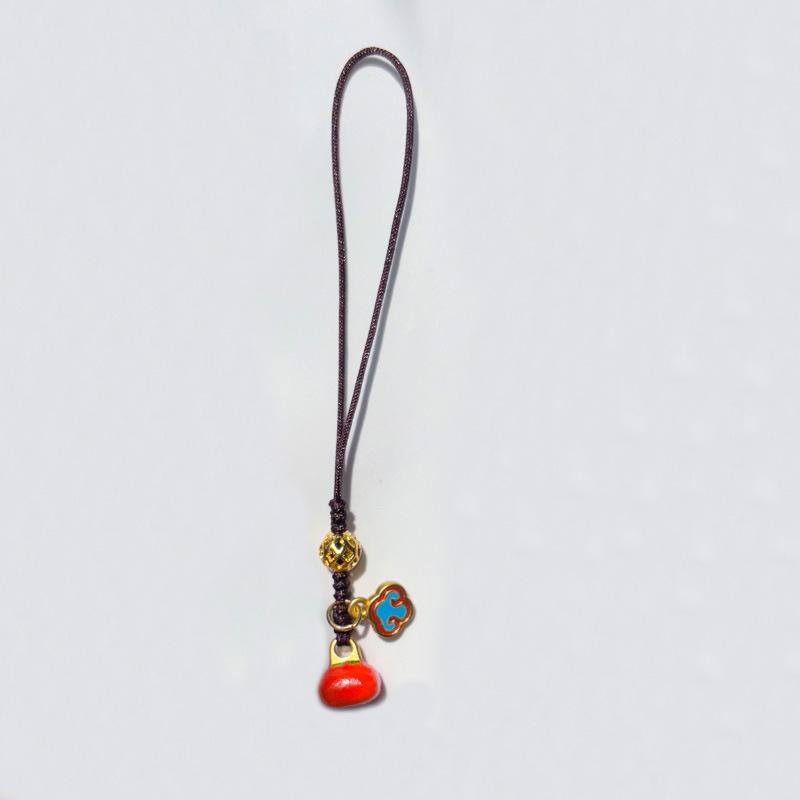 Exquisite Women s Cloisonné Persimmon Phone Charm Lanyard