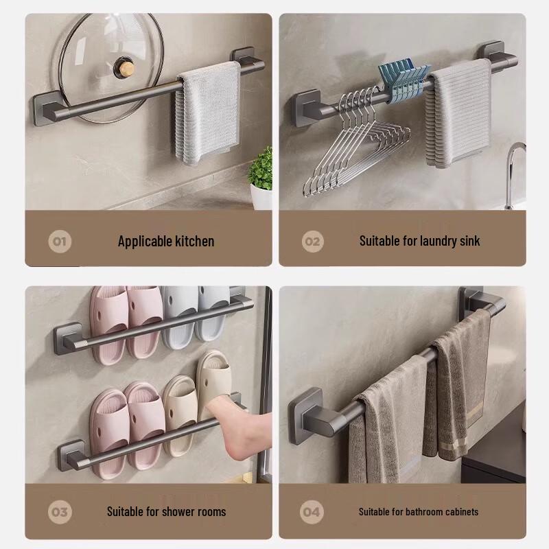 Punch-Free Bathroom Storage & Slipper Rack