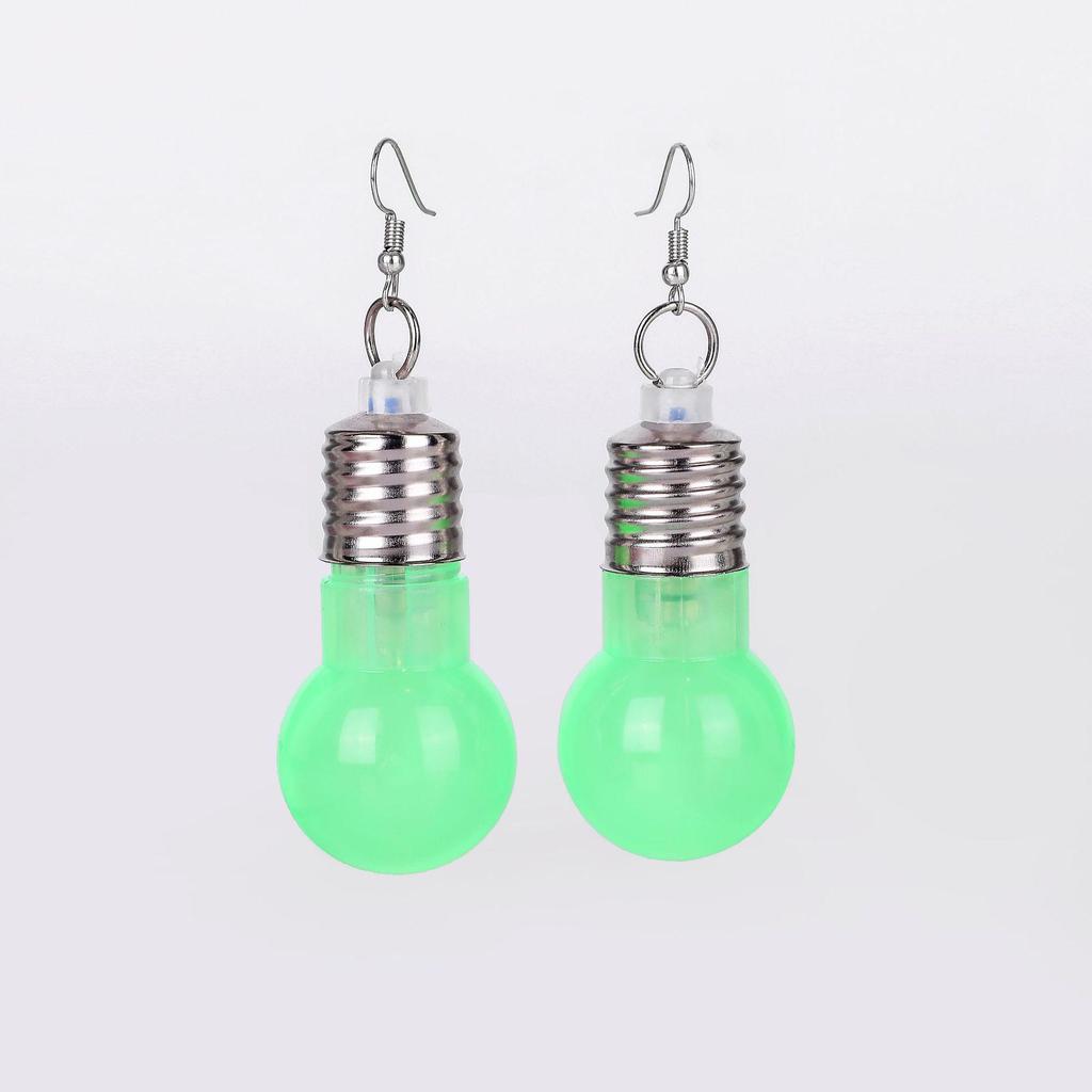 Stylish Luminous Multi-Color Light Bulb Pendant Earrings - Durable, Creative, and Fashionable Statement Piece.