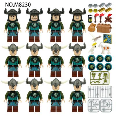 MOC Wikingerkrieger-Serie Seeungeheuer-Krieger Minifigur Bausteine