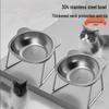 Cervical-Friendly Anti-Knock Pet Bowl: 304 Stainless Steel Slanted Rice & Water Bowl