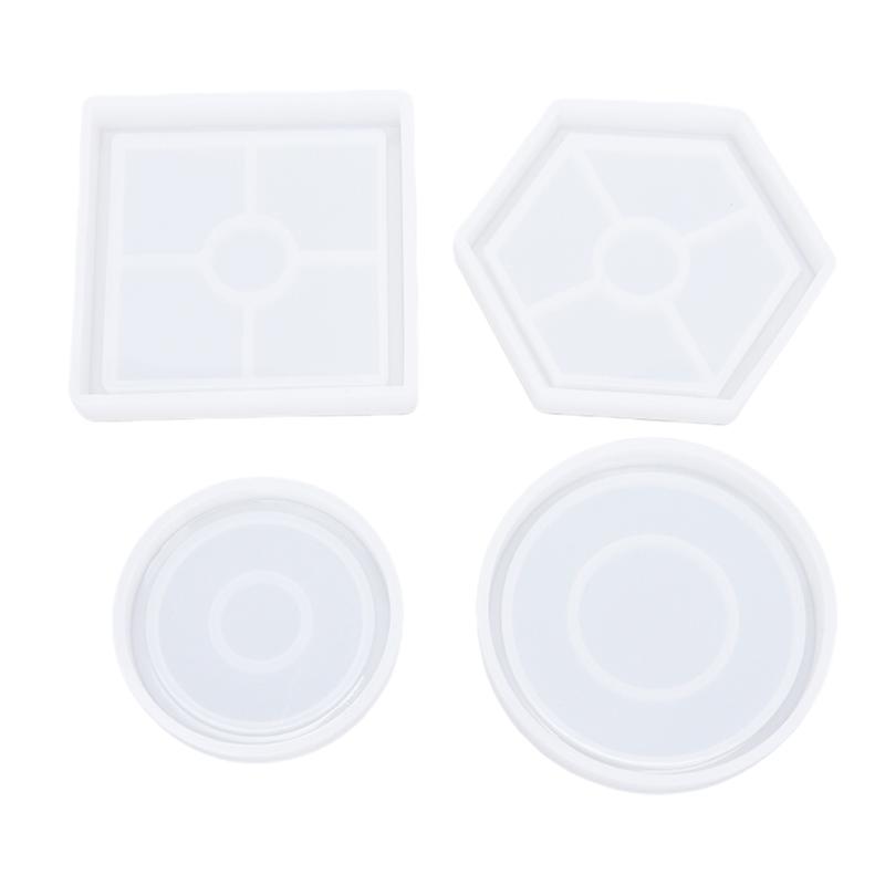 Coaster Resin Silicone Cup Mat Pad Mold Jewelry Making Epoxy Mould Tool Craft