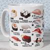 Japan-made mug sushi kanji toppings yunomi design ceramic coffee cup Japanese souvenir tradition tourism memorabilia interesting goods gift