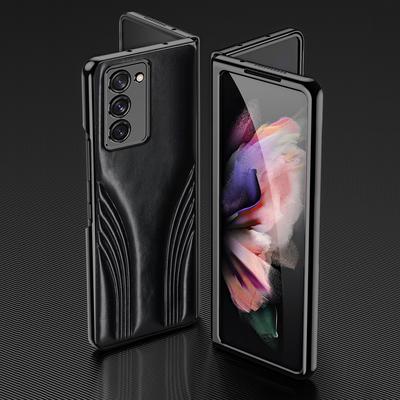 Comfortable Leather Cell Phone Cover Folding Case For Samsung Galaxy Z Fold4 5g Fold4 Fold 3 2 Fold2 Fold3 Tempered Glass Film