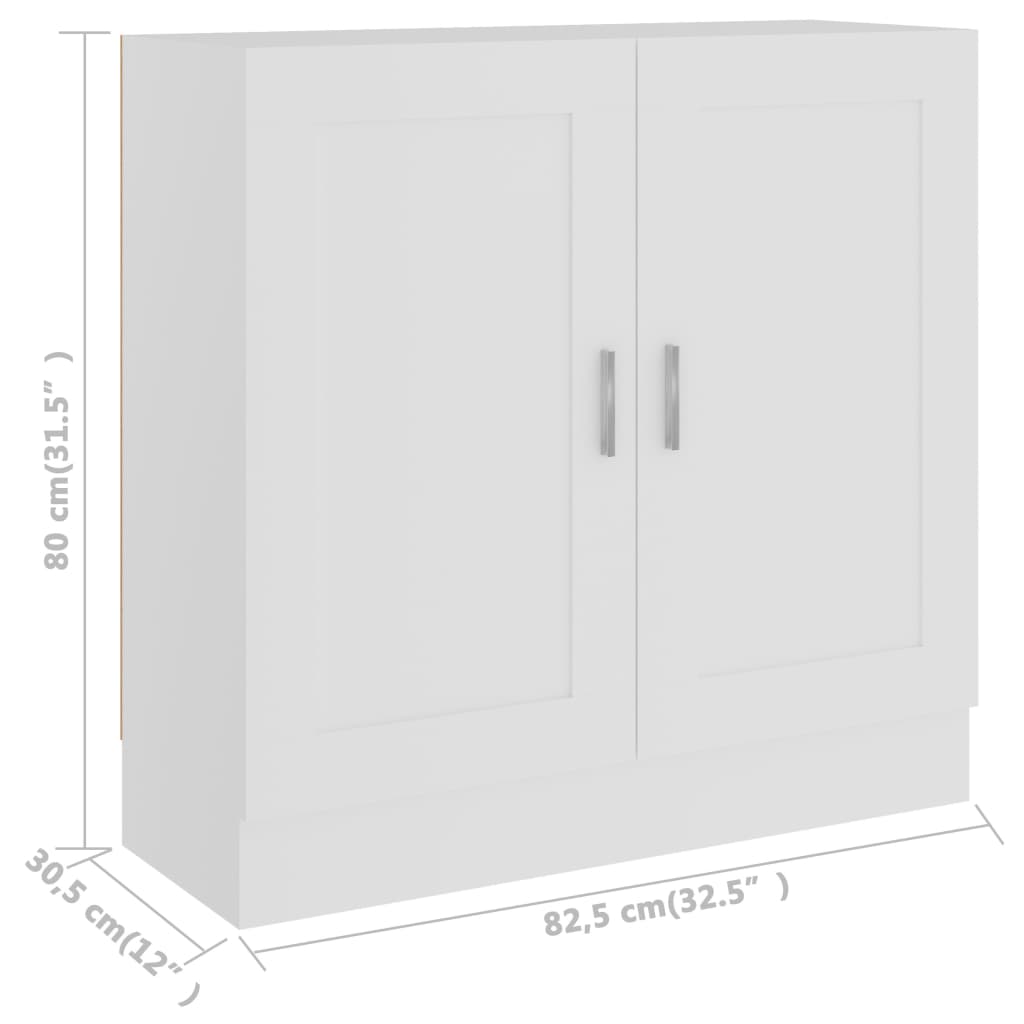 Bookshelf White 82.5 x 30.5 x 80 cm Engineered Wood