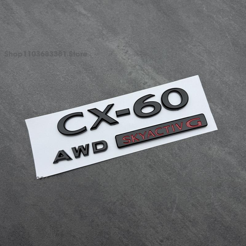 Für Mazda CX-60 Glänzend Schwarz Frontgrill Kühlergrill Heckemblem Plakette Fensterzierleisten Abdeckungen Aufkleber Dekale Zubehör CX-60 LOGO