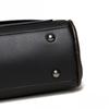 Klassische kleine Leder-Umhängetasche Vintage Boston Bag mit Reißverschluss und Nieten-Details Ideal für den täglichen Gebrauch, Arbeit, Einkaufen und Treffen mit Freunden