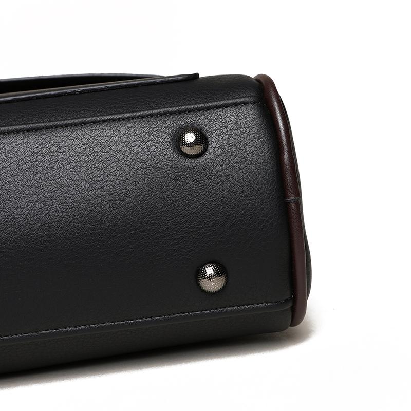 Klassische kleine Leder-Umhängetasche Vintage Boston Bag mit Reißverschluss und Nieten-Details Ideal für den täglichen Gebrauch, Arbeit, Einkaufen und Treffen mit Freunden