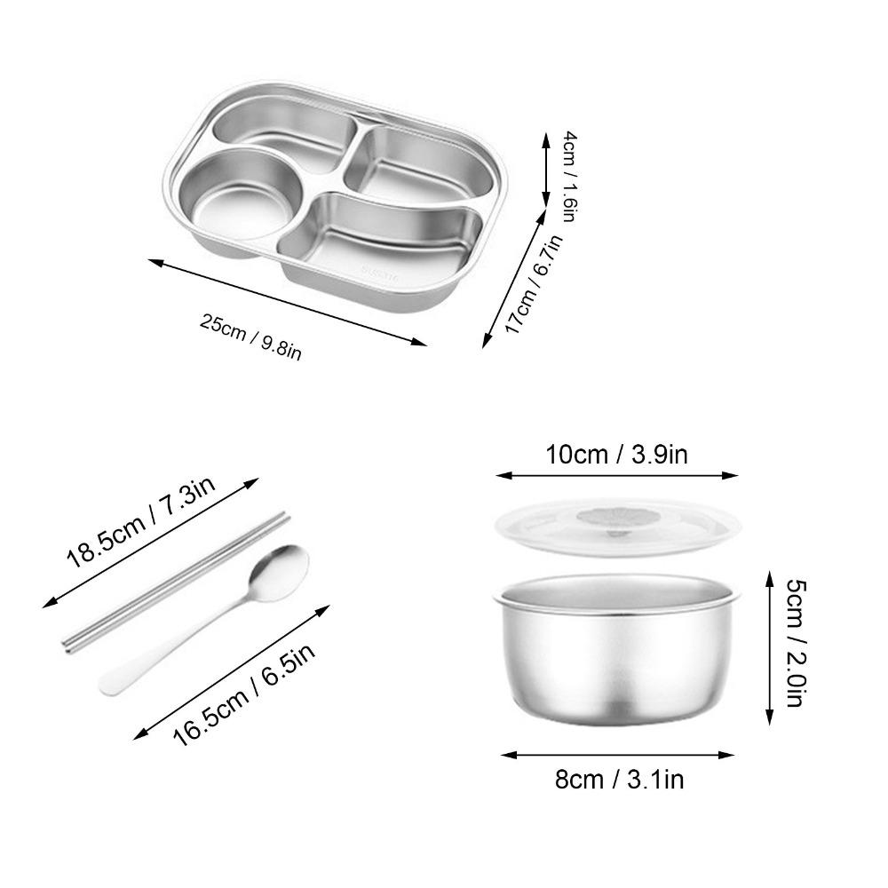 Easy to Clean Lunch Container Convenient Leakproof Food Storage Durable Stainless Steel Box  Travel