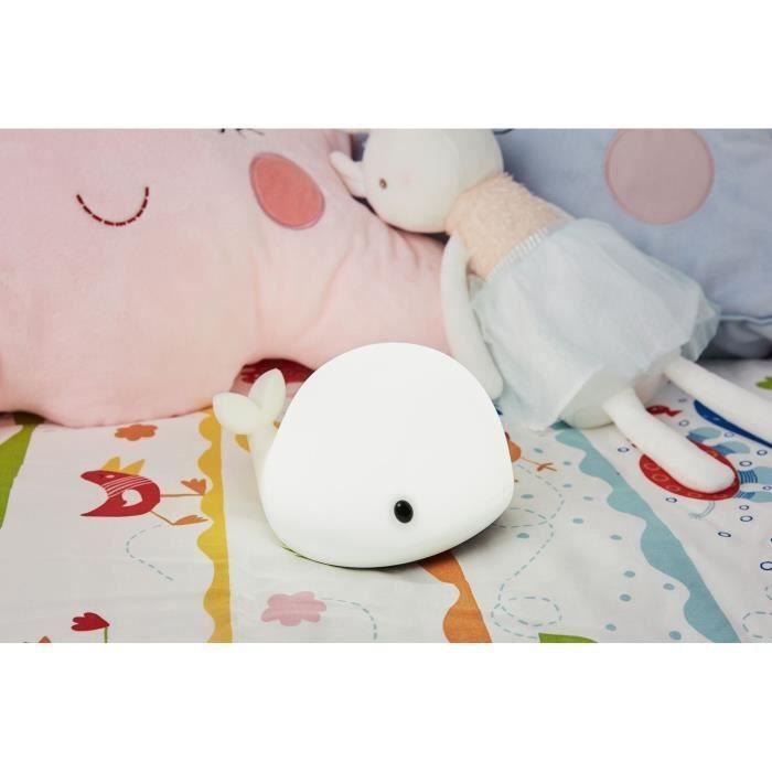 Veilleuse silicone Pauleen Night Whale USB - blanc - 2,5W/5V