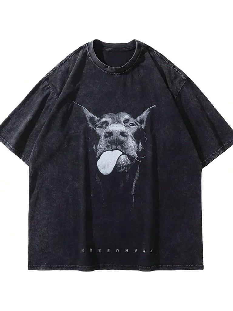 T-shirt en coton pur pour femme Doberman Pinscher, Impression de qualité supérieure en coton, Durable et de longue durée, Décontracté et à la mode