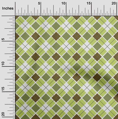 Cotton Flex Hellgrüner Stoff Argyle Check Stoff zum Nähen Bedruckter Bastelstoff Meterware 40 Zoll