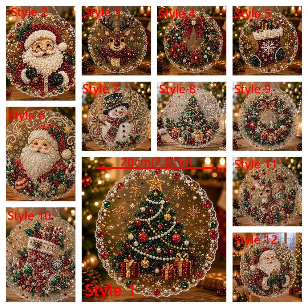 Christmas Tree Christmas Painting Kit Round Xmas Ornament Kit Festive Gift