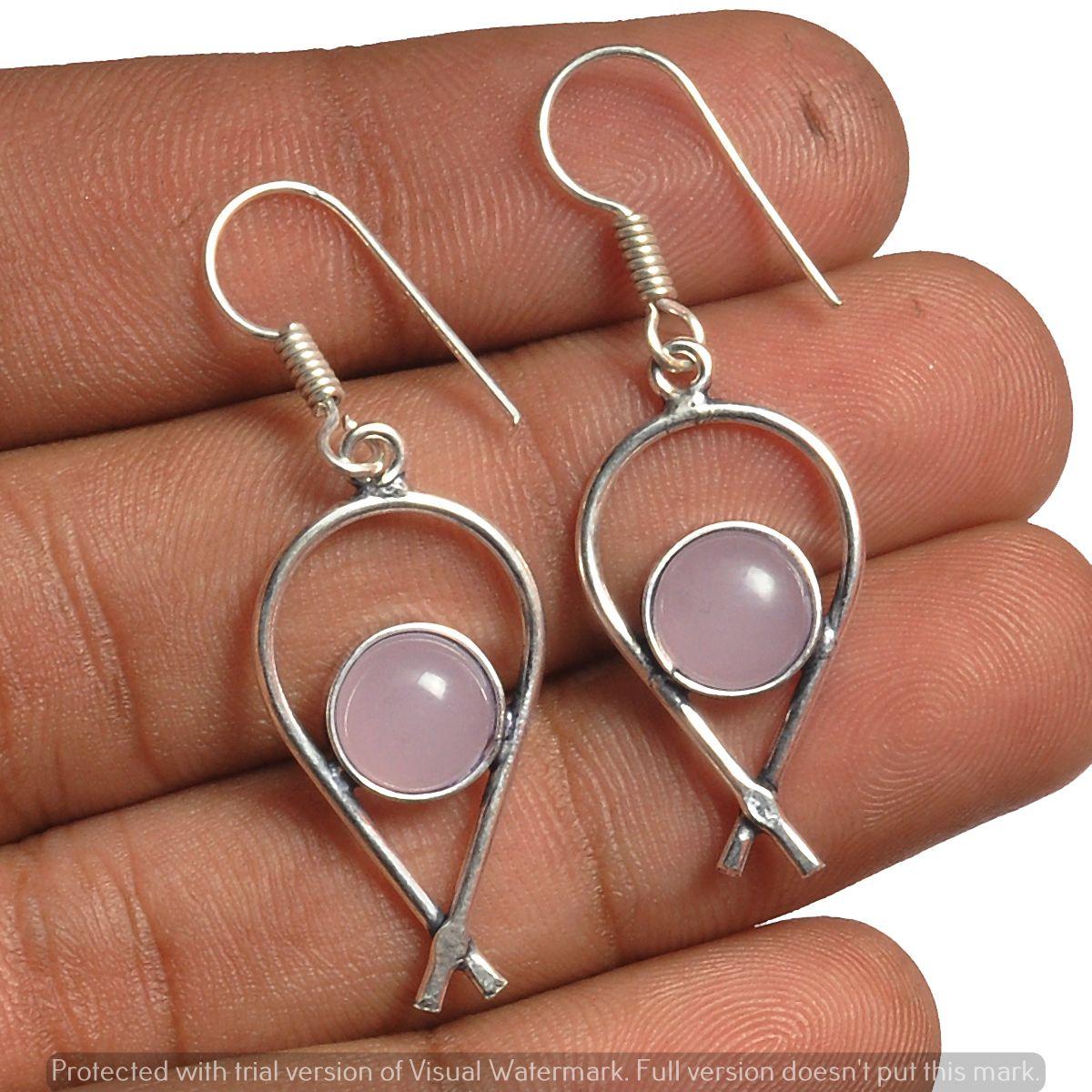 

Серьги из розового кварца 925 пробы с серебряным покрытием Ювелирные изделия E-6216