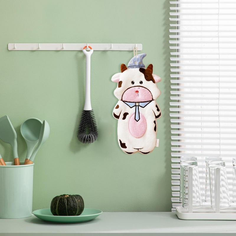 Funny Kitchen Towels Soft Cute Hand Towels For Bathroom Coral Fleece Absorbent Bath Towels Puff Hand Towels With Loop For Home