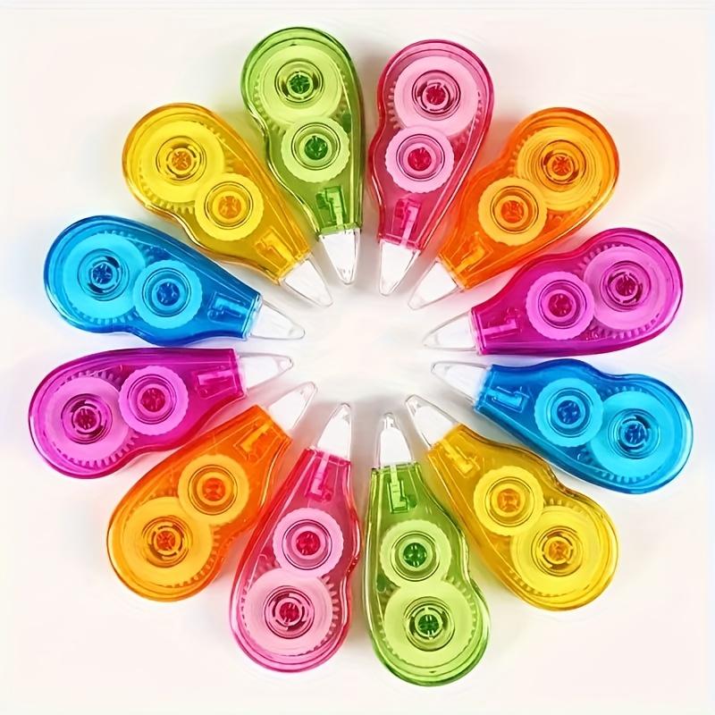 6pcs Corrective Tape Erasers | Transparent Pastel Color Rings, Durable Plastic, Portable School Supplies for Students, Fun Stationery Gifts