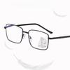 Full Frame Multi Focus Reading Glasses with Anti Blue Light, Men's Automatic Zoom Far and Near Dual-use Glasses with Spring Legs