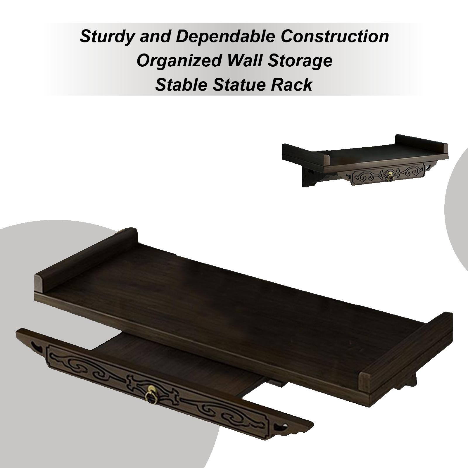 

Bamboo Shrine Altar Decorative Wall Shelf Wooden Buddha Altar Shelf Shrine Table Double Layer Strong Load Bearing Rack CN