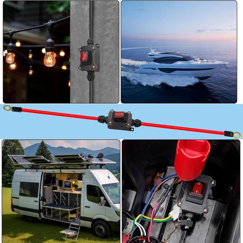 Waterproof 60A Audio Amplifier Power Supply & High Current Parking AC Motorcycle Cut-off Switch (12V/24V)