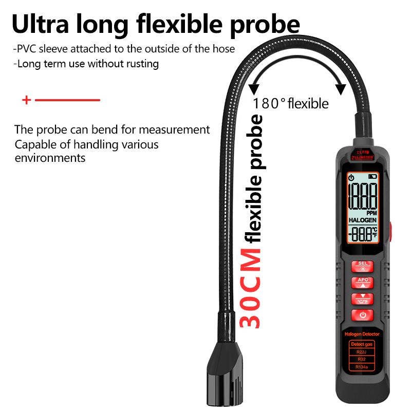 Professional Air Conditioning Highprecision Detection Automotive Gas Finder Rechargeable HVAC Refrigerant Leak Detector Halogen Freon Sniffer for Home
